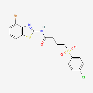 molecular formula C17H14BrClN2O3S2 B2592400 N-(4-bromobenzo[d]thiazol-2-yl)-4-((4-chlorophenyl)sulfonyl)butanamide CAS No. 941988-03-0