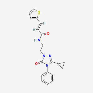 molecular formula C20H20N4O2S B2592405 (E)-N-(2-(3-cyclopropyl-5-oxo-4-phenyl-4,5-dihydro-1H-1,2,4-triazol-1-yl)ethyl)-3-(thiophen-2-yl)acrylamide CAS No. 1396892-30-0