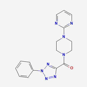 molecular formula C16H16N8O B2592406 (2-phenyl-2H-tetrazol-5-yl)(4-(pyrimidin-2-yl)piperazin-1-yl)methanone CAS No. 1396884-23-3