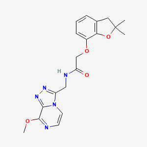 molecular formula C19H21N5O4 B2592415 2-((2,2-dimethyl-2,3-dihydrobenzofuran-7-yl)oxy)-N-((8-methoxy-[1,2,4]triazolo[4,3-a]pyrazin-3-yl)methyl)acetamide CAS No. 2034351-70-5