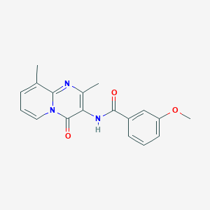 molecular formula C18H17N3O3 B2592417 N-(2,9-dimethyl-4-oxo-4H-pyrido[1,2-a]pyrimidin-3-yl)-3-methoxybenzamide CAS No. 942001-26-5