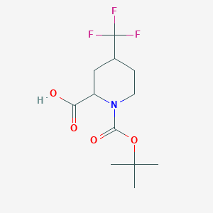 molecular formula C12H18F3NO4 B2592424 4-三氟甲基-哌啶-1,2-二羧酸 1-叔丁酯 CAS No. 1706541-29-8