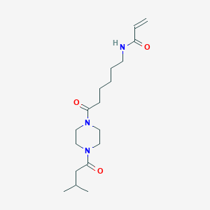 B2592436 N-{6-[4-(3-methylbutanoyl)piperazin-1-yl]-6-oxohexyl}prop-2-enamide CAS No. 2094417-34-0