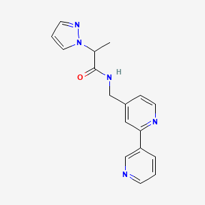 molecular formula C17H17N5O B2592438 N-([2,3'-联吡啶]-4-基甲基)-2-(1H-吡唑-1-基)丙酰胺 CAS No. 1903070-86-9
