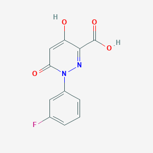 molecular formula C11H7FN2O4 B2592439 1-(3-Fluorophenyl)-4-hydroxy-6-oxo-1,6-dihydropyridazine-3-carboxylic acid CAS No. 1368188-13-9