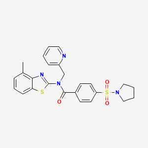 molecular formula C25H24N4O3S2 B2592445 N-(4-methylbenzo[d]thiazol-2-yl)-N-(pyridin-2-ylmethyl)-4-(pyrrolidin-1-ylsulfonyl)benzamide CAS No. 899735-18-3