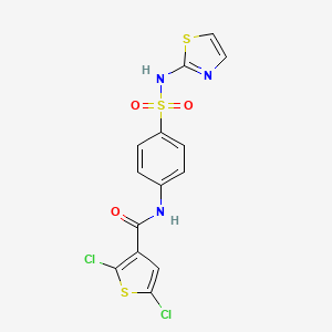 molecular formula C14H9Cl2N3O3S3 B2592446 2,5-二氯-N-(4-(N-(噻唑-2-基)磺酰胺基)苯基)噻吩-3-甲酰胺 CAS No. 314259-41-1