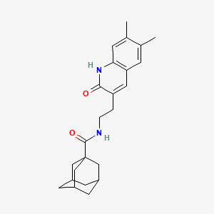 molecular formula C24H30N2O2 B2592454 N-[2-(6,7-二甲基-2-氧代-1H-喹啉-3-基)乙基]金刚烷-1-甲酰胺 CAS No. 851403-16-2