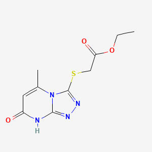 Ethyl 2-((5-methyl-7-oxo-7,8-dihydro-[1,2,4]triazolo[4,3-a]pyrimidin-3-yl)thio)acetate
