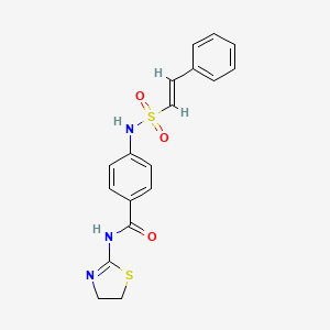 N-(4,5-dihydro-1,3-thiazol-2-yl)-4-[[(E)-2-phenylethenyl]sulfonylamino]benzamide