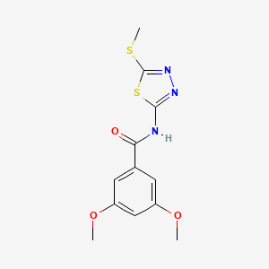 molecular formula C12H13N3O3S2 B2592466 3,5-dimethoxy-N-(5-methylsulfanyl-1,3,4-thiadiazol-2-yl)benzamide CAS No. 393569-49-8