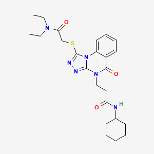 N-cyclohexyl-3-[1-{[2-(diethylamino)-2-oxoethyl]thio}-5-oxo[1,2,4]triazolo[4,3-a]quinazolin-4(5H)-yl]propanamide
