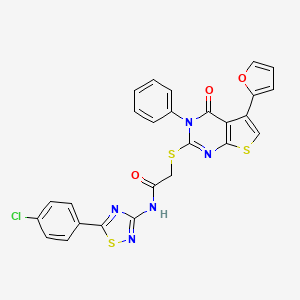 N-[5-(4-chlorophenyl)-1,2,4-thiadiazol-3-yl]-2-[5-(furan-2-yl)-4-oxo-3-phenylthieno[2,3-d]pyrimidin-2-yl]sulfanylacetamide