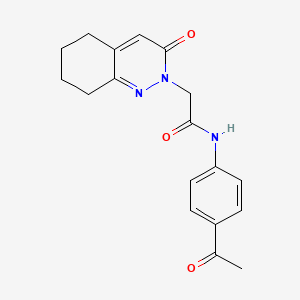 molecular formula C18H19N3O3 B2592483 N-(4-acetylphenyl)-2-(3-oxo-5,6,7,8-tetrahydrocinnolin-2(3H)-yl)acetamide CAS No. 933028-06-9