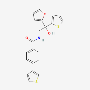 N-(2-(furan-2-yl)-2-hydroxy-2-(thiophen-2-yl)ethyl)-4-(thiophen-3-yl)benzamide