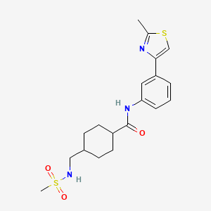 molecular formula C19H25N3O3S2 B2592487 4-(methylsulfonamidomethyl)-N-(3-(2-methylthiazol-4-yl)phenyl)cyclohexanecarboxamide CAS No. 1251578-33-2