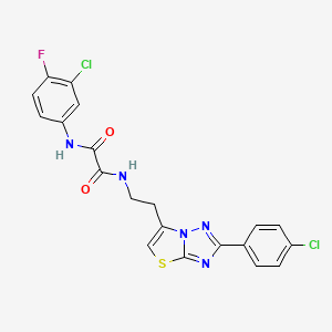 N1-(3-chloro-4-fluorophenyl)-N2-(2-(2-(4-chlorophenyl)thiazolo[3,2-b][1,2,4]triazol-6-yl)ethyl)oxalamide