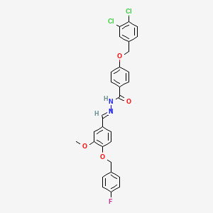 4-[(3,4-dichlorobenzyl)oxy]-N'-((E)-{4-[(4-fluorobenzyl)oxy]-3-methoxyphenyl}methylidene)benzenecarbohydrazide