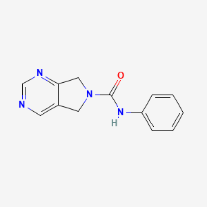 molecular formula C13H12N4O B2592493 N-phenyl-5H-pyrrolo[3,4-d]pyrimidine-6(7H)-carboxamide CAS No. 1705040-50-1
