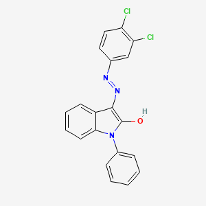 molecular formula C20H13Cl2N3O B2592504 1-phenyl-1H-indole-2,3-dione 3-[N-(3,4-dichlorophenyl)hydrazone] CAS No. 303984-74-9