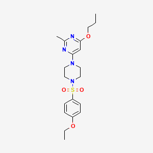 molecular formula C20H28N4O4S B2592523 4-(4-((4-Ethoxyphenyl)sulfonyl)piperazin-1-yl)-2-methyl-6-propoxypyrimidine CAS No. 946301-94-6