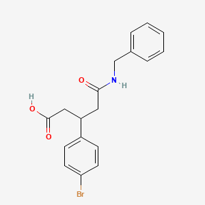 molecular formula C18H18BrNO3 B2592524 5-(Benzylamino)-3-(4-bromophenyl)-5-oxopentanoic acid CAS No. 1169951-27-2