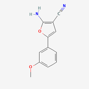 molecular formula C12H10N2O2 B2592541 2-Amino-5-(3-methoxyphenyl)furan-3-carbonitrile CAS No. 696645-53-1