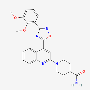 molecular formula C25H25N5O4 B2592545 1-(4-(3-(2,3-Dimethoxyphenyl)-1,2,4-oxadiazol-5-yl)quinolin-2-yl)piperidine-4-carboxamide CAS No. 1112447-36-5