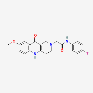 molecular formula C21H20FN3O3 B2592552 N-(4-fluorophenyl)-2-(8-methoxy-10-oxo-3,4-dihydrobenzo[b][1,6]naphthyridin-2(1H,5H,10H)-yl)acetamide CAS No. 1251579-13-1
