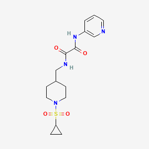 molecular formula C16H22N4O4S B2592564 N1-((1-(cyclopropylsulfonyl)piperidin-4-yl)methyl)-N2-(pyridin-3-yl)oxalamide CAS No. 1235082-02-6