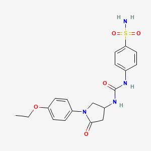 molecular formula C19H22N4O5S B2592566 4-(3-(1-(4-Ethoxyphenyl)-5-oxopyrrolidin-3-yl)ureido)benzenesulfonamide CAS No. 894017-21-1