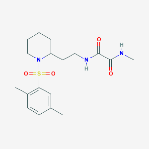 molecular formula C18H27N3O4S B2592570 N1-(2-(1-((2,5-dimethylphenyl)sulfonyl)piperidin-2-yl)ethyl)-N2-methyloxalamide CAS No. 898426-67-0