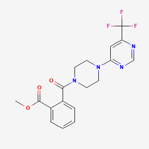 Methyl 2-(4-(6-(trifluoromethyl)pyrimidin-4-yl)piperazine-1-carbonyl)benzoate