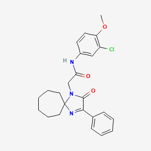 N-(3-Chloro-4-methoxyphenyl)-2-{2-oxo-3-phenyl-1,4-diazaspiro[4.6]undec-3-EN-1-YL}acetamide