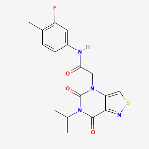 molecular formula C17H17FN4O3S B2592618 N-(3-氟-4-甲基苯基)-2-(6-异丙基-5,7-二氧代-6,7-二氢异噻唑并[4,3-d]嘧啶-4(5H)-基)乙酰胺 CAS No. 1251544-94-1