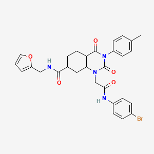 molecular formula C29H23BrN4O5 B2592621 1-[{[(4-溴苯基)氨基羰基]甲基}-N-[(呋喃-2-基)甲基]-3-(4-甲苯基)-2,4-二氧代-1,2,3,4-四氢喹唑啉-7-甲酰胺 CAS No. 901723-40-8