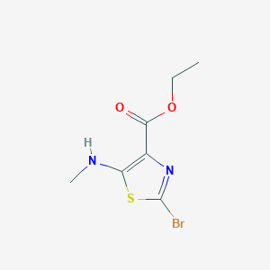 molecular formula C7H9BrN2O2S B2592623 2-溴-5-(甲氨基)-1,3-噻唑-4-羧酸乙酯 CAS No. 1333571-03-1