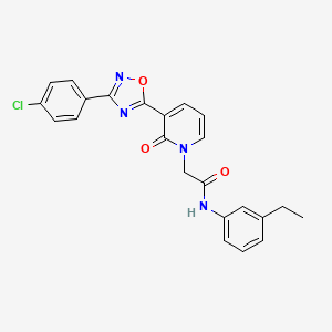molecular formula C23H19ClN4O3 B2592624 2-(3-(3-(4-chlorophenyl)-1,2,4-oxadiazol-5-yl)-2-oxopyridin-1(2H)-yl)-N-(3-ethylphenyl)acetamide CAS No. 1105231-26-2