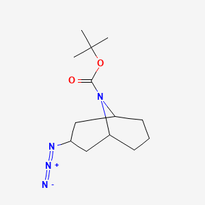 molecular formula C13H22N4O2 B2592625 Tert-butyl 3-azido-9-azabicyclo[3.3.1]nonane-9-carboxylate CAS No. 2375270-06-5