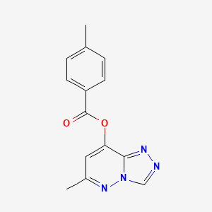 molecular formula C14H12N4O2 B2592628 4-甲基苯甲酸6-甲基[1,2,4]三唑并[4,3-b]哒嗪-8-酯 CAS No. 478046-06-9