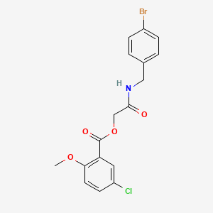 molecular formula C17H15BrClNO4 B2592630 [(4-溴苯基)甲基]氨基甲酰基甲基 5-氯-2-甲氧基苯甲酸酯 CAS No. 1794939-62-0