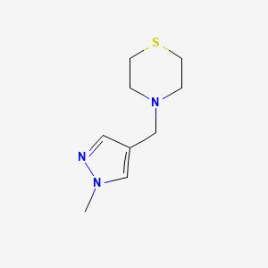 molecular formula C9H15N3S B2592638 4-((1-甲基-1H-吡唑-4-基)甲基)硫代吗啉 CAS No. 2176125-92-9