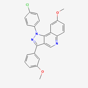 molecular formula C24H18ClN3O2 B2592641 1-(4-クロロフェニル)-8-メトキシ-3-(3-メトキシフェニル)-1H-ピラゾロ[4,3-c]キノリン CAS No. 901268-59-5