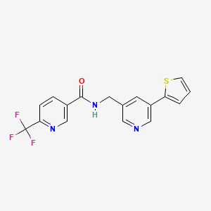 N-((5-(thiophen-2-yl)pyridin-3-yl)methyl)-6-(trifluoromethyl)nicotinamide