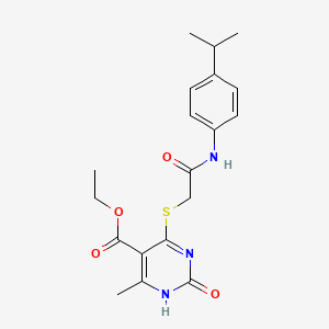 Ethyl 4-((2-((4-isopropylphenyl)amino)-2-oxoethyl)thio)-6-methyl-2-oxo-1,2-dihydropyrimidine-5-carboxylate