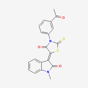 (Z)-3-(3-acetylphenyl)-5-(1-methyl-2-oxoindolin-3-ylidene)-2-thioxothiazolidin-4-one