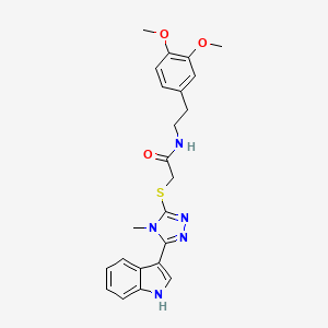 2-((5-(1H-indol-3-yl)-4-methyl-4H-1,2,4-triazol-3-yl)thio)-N-(3,4-dimethoxyphenethyl)acetamide