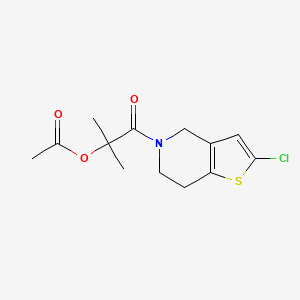 1-{2-chloro-4H,5H,6H,7H-thieno[3,2-c]pyridin-5-yl}-2-methyl-1-oxopropan-2-yl acetate