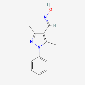 molecular formula C12H13N3O B2592660 3,5-Dimethyl-1-phenyl-1H-pyrazole-4-carbaldehyde oxime CAS No. 23890-08-6