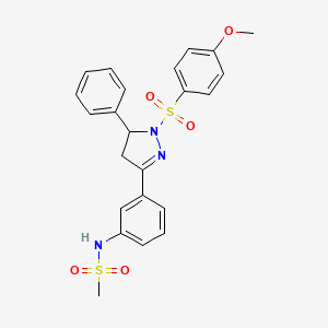 N-(3-(1-((4-methoxyphenyl)sulfonyl)-5-phenyl-4,5-dihydro-1H-pyrazol-3-yl)phenyl)methanesulfonamide
